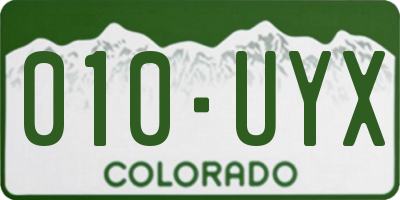 CO license plate 010UYX