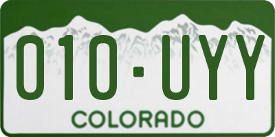 CO license plate 010UYY