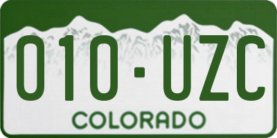 CO license plate 010UZC