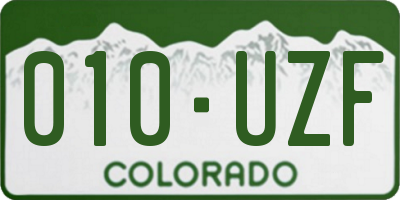 CO license plate 010UZF