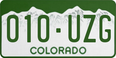 CO license plate 010UZG