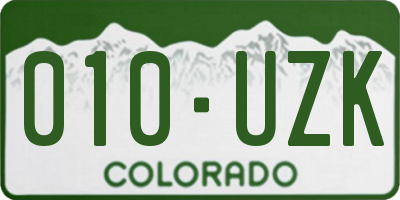 CO license plate 010UZK
