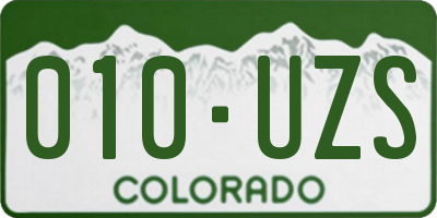 CO license plate 010UZS