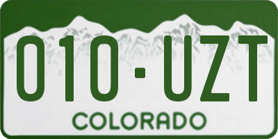 CO license plate 010UZT