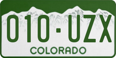 CO license plate 010UZX