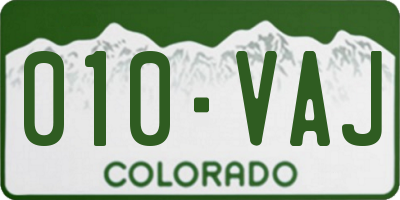 CO license plate 010VAJ