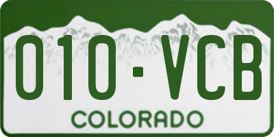 CO license plate 010VCB