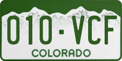 CO license plate 010VCF