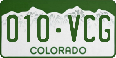 CO license plate 010VCG