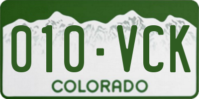 CO license plate 010VCK