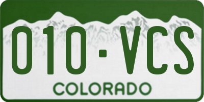 CO license plate 010VCS