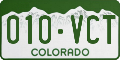 CO license plate 010VCT