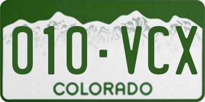 CO license plate 010VCX