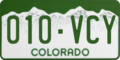 CO license plate 010VCY