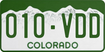 CO license plate 010VDD