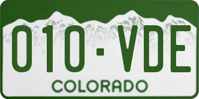 CO license plate 010VDE
