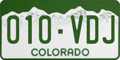 CO license plate 010VDJ