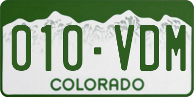 CO license plate 010VDM