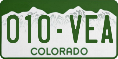 CO license plate 010VEA