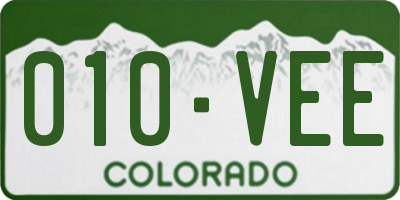 CO license plate 010VEE