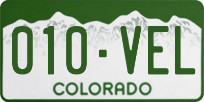 CO license plate 010VEL