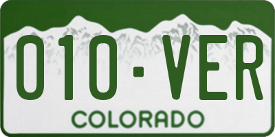 CO license plate 010VER