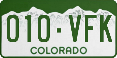 CO license plate 010VFK