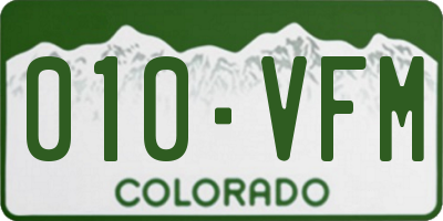 CO license plate 010VFM
