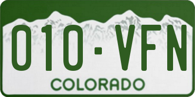 CO license plate 010VFN
