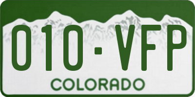 CO license plate 010VFP