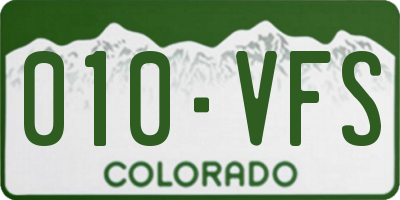 CO license plate 010VFS