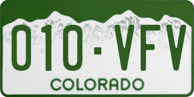 CO license plate 010VFV