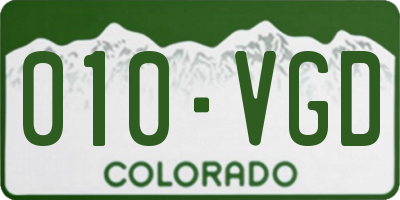 CO license plate 010VGD