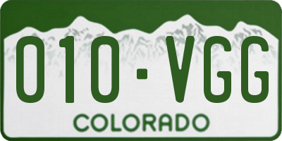CO license plate 010VGG