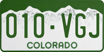 CO license plate 010VGJ