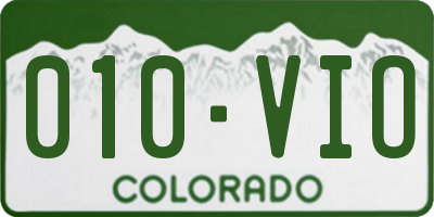 CO license plate 010VIO