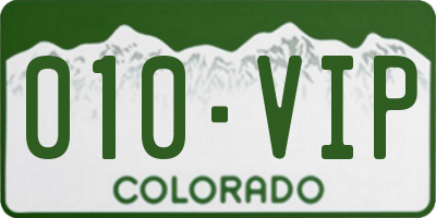 CO license plate 010VIP
