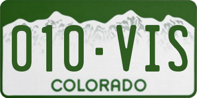CO license plate 010VIS