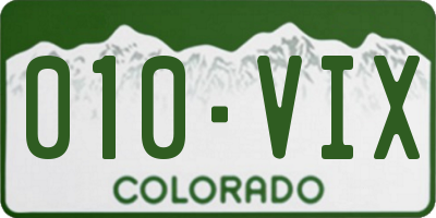 CO license plate 010VIX