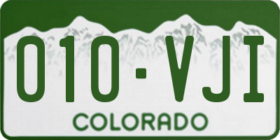 CO license plate 010VJI
