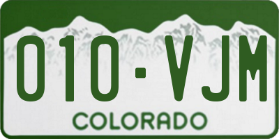 CO license plate 010VJM