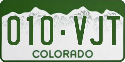 CO license plate 010VJT