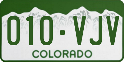 CO license plate 010VJV