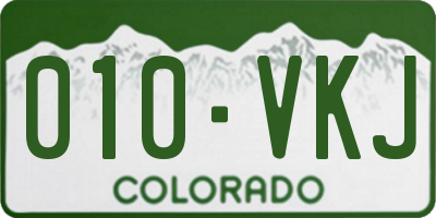 CO license plate 010VKJ