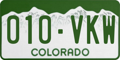 CO license plate 010VKW