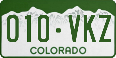 CO license plate 010VKZ