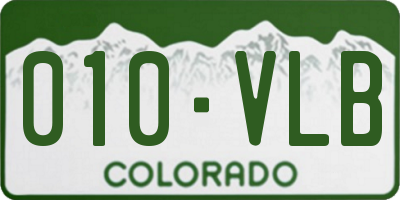 CO license plate 010VLB