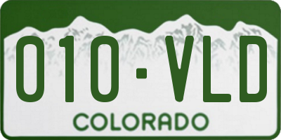 CO license plate 010VLD