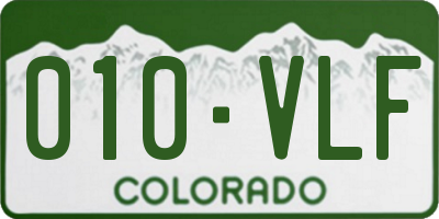 CO license plate 010VLF