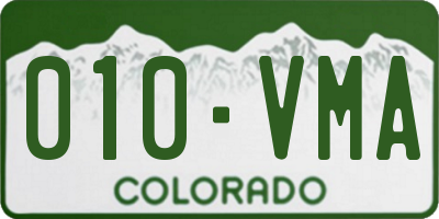 CO license plate 010VMA
